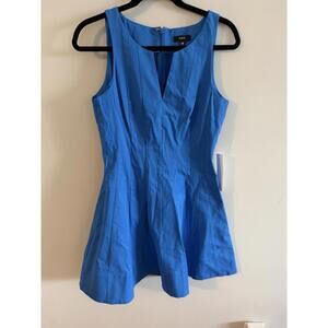 EASTER / SPRING DRESS 💐 NWT Bloomingdales Aqua Blue Paneled Pleated Flare Dress